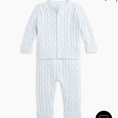 Polo Ralph Lauren Baby's Cable-Knit Cardigan & Pants Set | Saks Fifth Avenue
