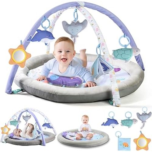 Toddlers Activity Play Mat, Sensory Development Gym Play Mat for Babies, Washable Activity Gym Mat for Infants, Christmas Birthday Toy Gifts for Toddlers, Babies, Infants, Newborns 0-3-6-9-12-18 Month
