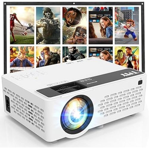 TMY 1080P Full HD Portable Mini Projector, Upgraded Bluetooth Movie Projector with Screen, Compatible with TV Stick Smartphone/HDMI/USB, Indoor & Outdoor Use