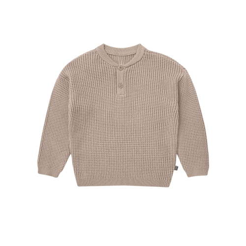 Modern Moments by Gerber Baby and Toddler Boy Waffle Henley Sweater, 0/3 Months - 5T