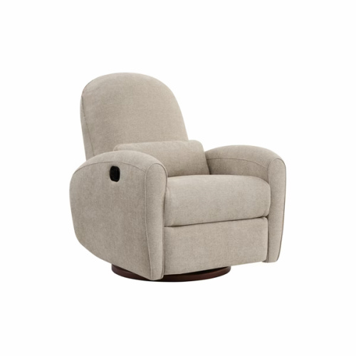 Spruce & Spring Power Swivel Glider Recliner Nursery Chair - Light Gray-Faux Leather-Single