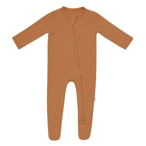 Zippered Footie in Nutmeg