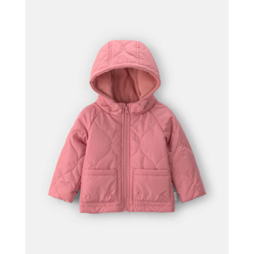 Baby Girl Hooded Midweight Quilted Jacket - Pink - OshKosh B'gosh | Carter's