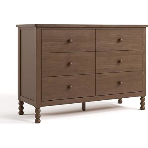 Storkcraft Rio 6 Drawer Dresser (Hazelnut) – GREENGUARD Gold Certified, Wood Dresser for Bedroom, Kids & Nursery Storage Chest, Safety Interlocking Drawers, Pre-Installed Tracks, Kids Chest