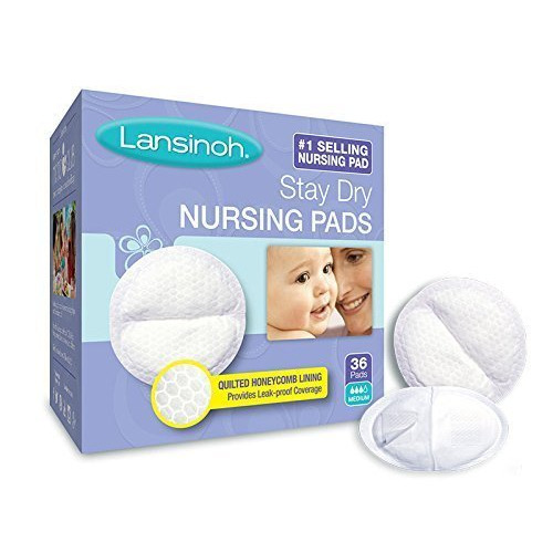 Lansinoh Stay Dry Disposable Nursing Pads, Soft and Super Absorbent Breast Pads, Breastfeeding Essentials for Moms, 36 Count