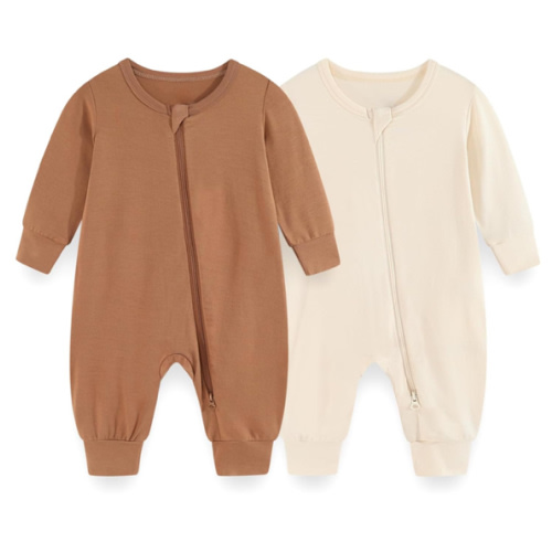 Unisex Rayon Made from Bamboo Zipper Baby Boy Girl Rompers 2 Pcak Long Sleeve Infants Jumpsuits New Born Clothes