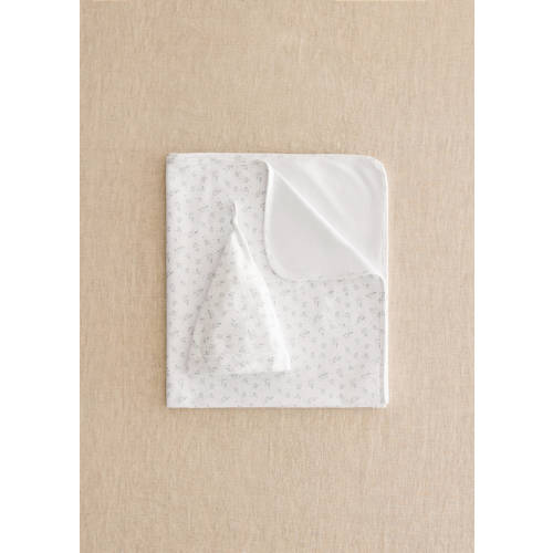 Floral cotton set with blanket and cap - Home | MANGO USA