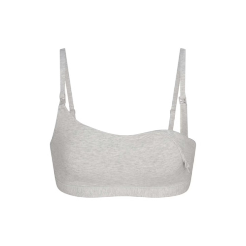 SKIMS COTTON JERSEY MATERNITY NURSING SCOOP BRALETTE 2-PACK | LIGHT HEATHER GREY