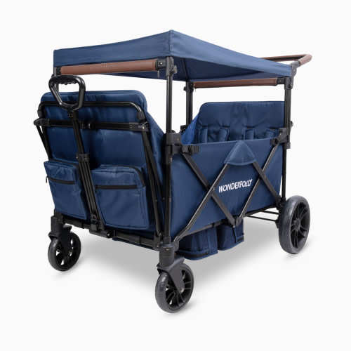 WonderFold Wagon Push & Pull Double Stroller Wagon - Navy