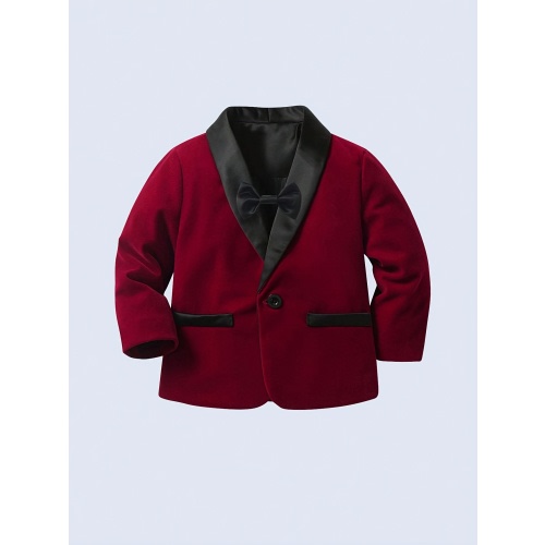 boys velvet gentleman suit bow tie pants fashionable - Temu
