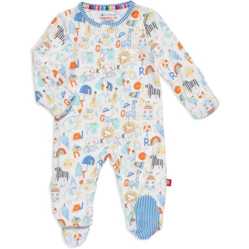 Magnetic Me Boys Modal Magnetic Baby Footie Pajamas | Silky Soft Modal Fabric | Baby Sleepers