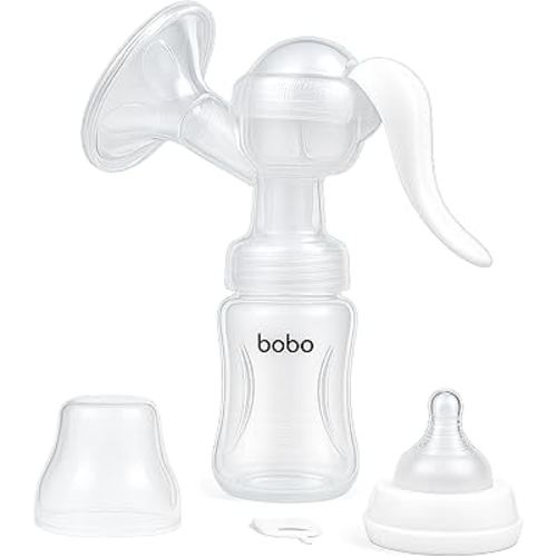 YOHKOH Manual Breast Pump with Silicone Cushion - Ultra Comfort & Quiet, BPA Free, 180ml (6oz) Milk Collector, Portable Breast Milk Catcher Baby Feeding Pumps