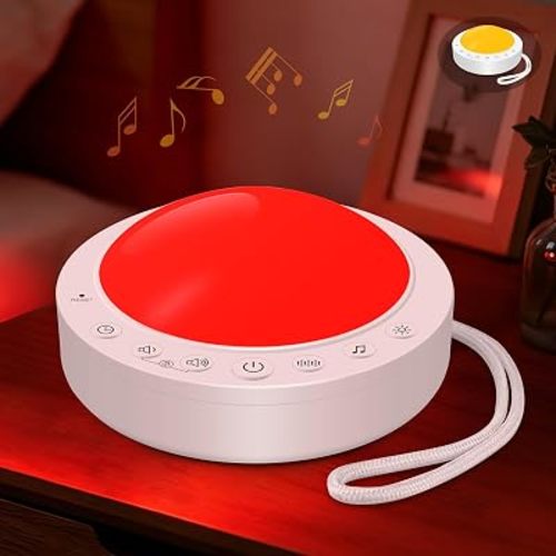 Small Portable Red Light Lamp&White Noise Sound Machine for Sleep