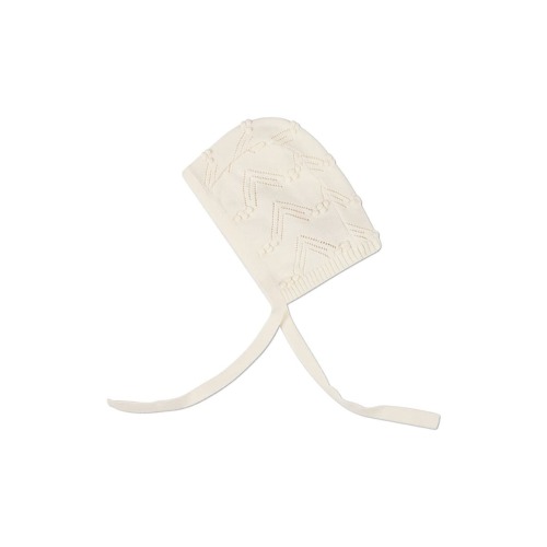Pointelle Knit Bonnet with Strings