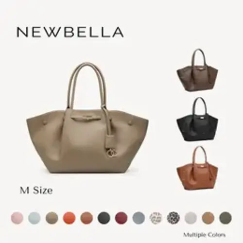 NEWBELLA Marella M Collapsible PU Leather Tote Bag with Magnetic Closure and Luggage Sleeve for Work and Travel #sohoch - TikTok Shop