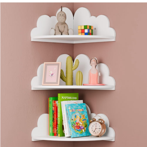 Amazon.com : Cloud Floating Corner Shelves - Set of 3 for Kid's Room, White Nursery Wall Decor, Small Cute Display Shelf Mounted for Toys, Plants & Storage Amazon's Choice
