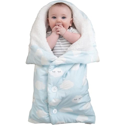 Snuggle Baby The Swaddle Blanket - White Clouds - Sleep Swaddle Blankets For Baby Boy & Girl - Infant Sleep Sack 0-3 Months - Newborn Wrap - Newborn Essentials For Baby