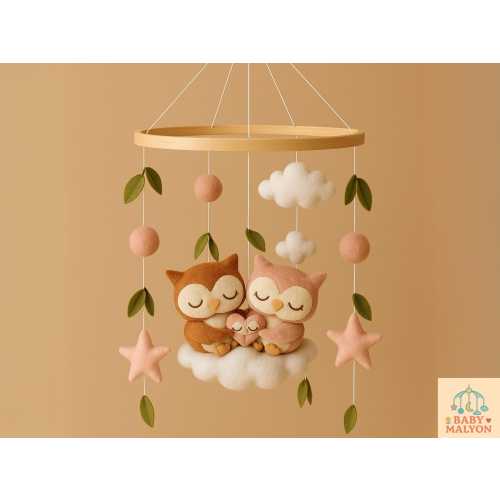 Owl Baby Shower, Owl Baby Mobile, Owl Baby Shower invitation, Owl Family, Cot Mobile, Crib Mobile, Baby Mobile, Crib Mobile With Music