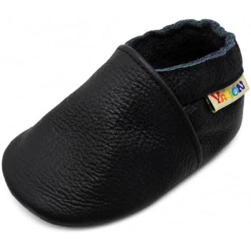 YALION Leather Baby Shoes Soft Sole Baby Moccasins for Boys Girls