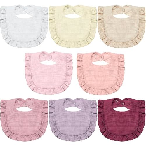 Lictin 8-Pack Muslin Baby Bibs - Bandana Drooling and Teething Bibs, Unisex Cotton