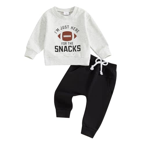 Murnouche Toddler Baby Boy Fall Winter Outfits Letter Crewneck Sweatshirt Casual Pants 2Pcs Clothes Set