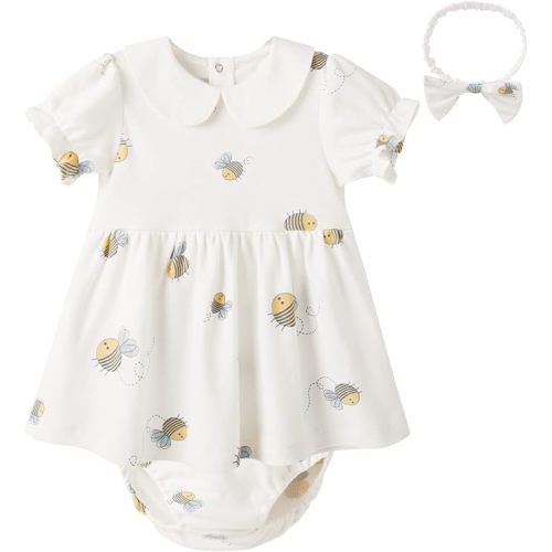 pureborn Baby Girls Dress Outfit Set Infant Playwear Dresses 0-24 Months