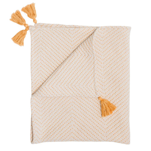 Crane Baby Orange Double Sided Baby Blanket, 100% Cotton, For Baby Nursery or Stroller by Crane Baby | Wayfair