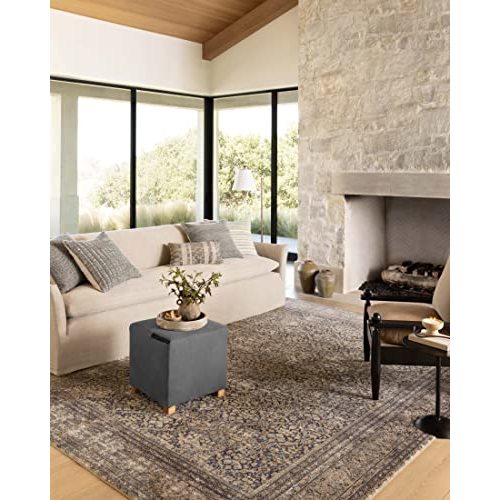 Loloi Amber Lewis Morgan Collection MOG-03 Denim/Multi 7'-3" x 9'-3" 38" Thick Area Rug feat. CloudPile, Neutral, Room Décor, Vintage Inspired, Livingroom, Bedroom, Dining Area
