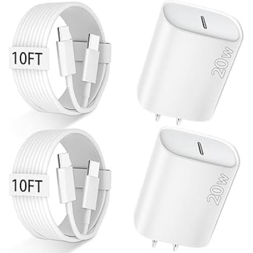 iPhone 17 16 15 Pro Max Charger Fast Charging, 10 FT iPhone 17 Charger Cord Long USB C 10FT Cable with 20W PD Fast iPhone 17 Pro Max Chargers Block for Apple iPhone 17/17 Pro Max/17 Air/16/15, iPad