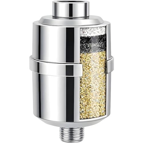 Crystal Quest Shower Filter, Shower Head Filter for Hard Water, Shower Water Filter Removes Chlorine, Chloramines & VOCs, Filter Shower Head, Improves Skin & Hair, Long-Lasting - ISO Certified, Chrome