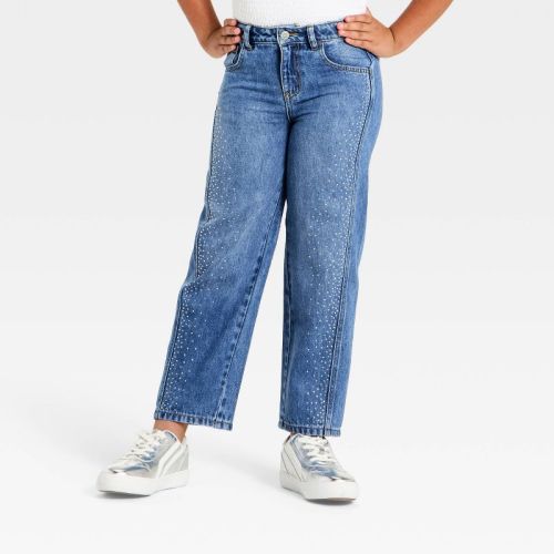 Girls' Rhinestone Barrel Jeans - Cat & Jack™