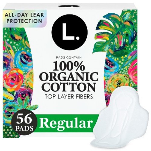 L. Organic Cotton Top Layer Ultra Thin Pads - Regular Absorbency - 56ct