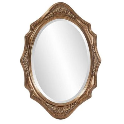 Howard Elliott 27"x19" Wood Oval Framed Wall Mirror Bronze