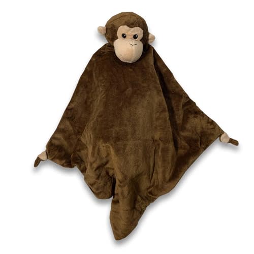 Monkey Lovey - Security Blanket for Babies - Soft Snuggle Toy | Ages 0+, Machine Washable Hypoallergenic Fleece, Newborn Essential, Baby Registry Baby Gift, Unisex