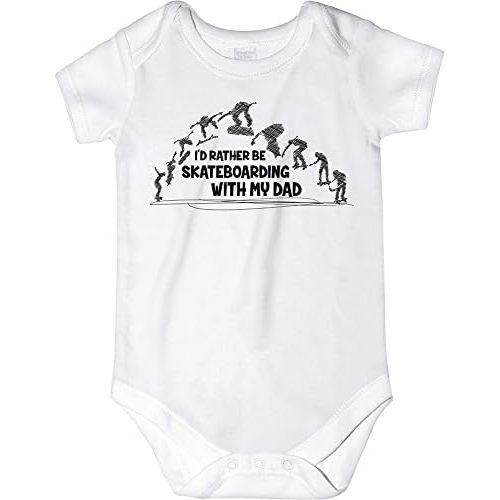CarefreeTees I'd Rather Be Skateboarding with My Dad (Baby Bodysuit or Tee-Shirt)