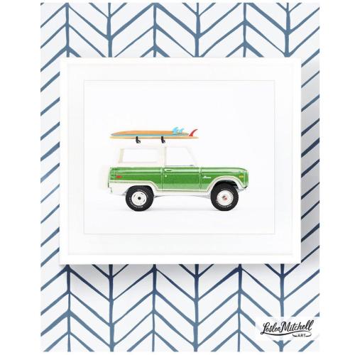 Car Series - Vintage Bronco Surfboard – Leslee Mitchell Art