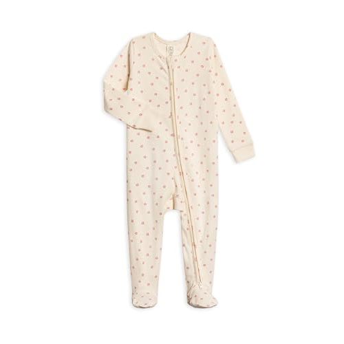 Colored Organics Baby Zip-Up Footed Sleeper with 2-Way Zipper - Newborn Organic Cotton Pajamas