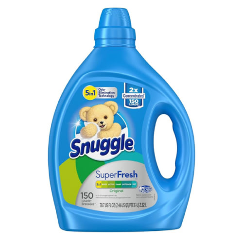 Snuggle Suavizante líquido para telas, SuperFresh Original, elimina olores difíciles, concentrado 2 veces, 150 cargas