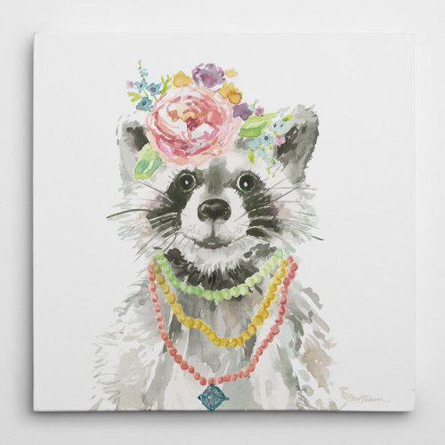 Harriet Bee 'Glamour Girls Raccoon' Canvas Art & Reviews | Wayfair