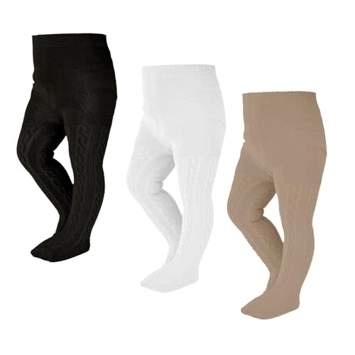 EPEIUS Baby Girl Tights Thick Cable Knit Leggings Stockings Cotton Pantyhose for Newborn Infant Toddler 3/4/5/6 Pack