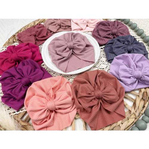 Hand sewn baby turbans, handmade turbans with bows for baby girl, multiple colors