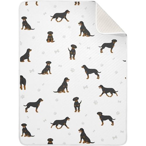 Swaddle Blanket Rottweiler Dog Cotton Blanket for Infants, Receiving Blanket, Lightweight Soft Swaddling Blanket for Crib, Stroller, Nursery Blankets, 30x40 in