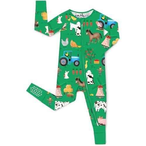 babee Reshinee Bamboo Viscose Baby Convertible Footie Pajama, Zipper Pajamas for Baby Boys & Girls, Sleep & Play Footed