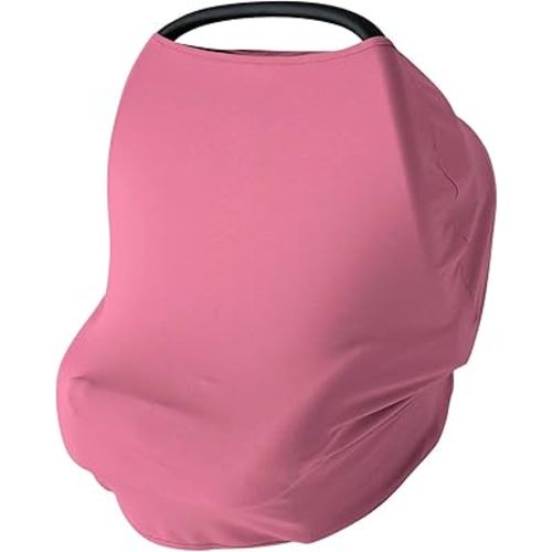 PurComfy Baby Car Seat Cover, Supersoft Bamboo Viscose Carseat Cover for Infant Boys & Girls, Breathable Multi-Use Breastfeeding Covers, Canopy for Carrier, Stroller, Shopping Cart & High Chair