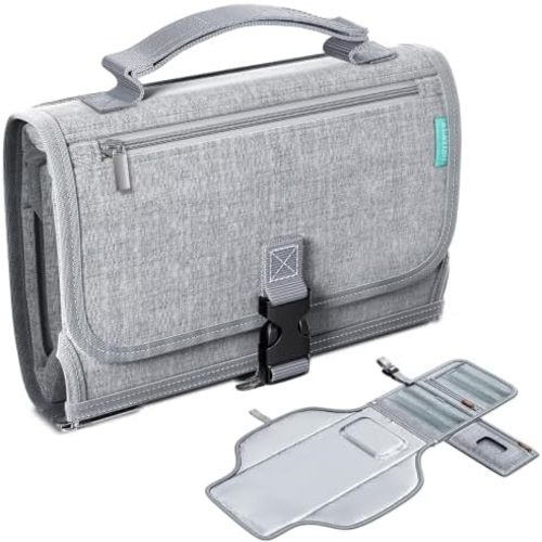Alatino Portable Diaper Changing Pad, Wipe Clean, 24x22,Austere Grey