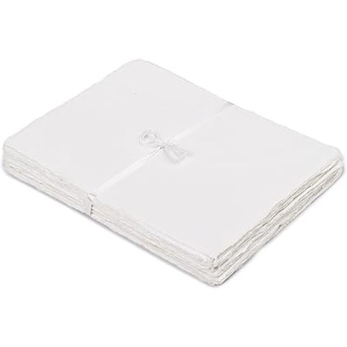 LEATHER VILLAGE Watercolor Paper- 7 X 10 inches - 20 Sheets Watercolor Paper for Drawing, Sketching, Painting & Crafts - 150 GSM Thick Deckle Edge Virgin Cotton Handmade Paper - Off-White