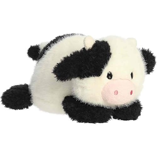 Aurora® Adorable Rumplers™ Connor Cow™ Stuffed Animal - Floppy Characters for Comforting Cuddles - Perfect for Birthdays, Adults and Kids All Ages - Black, White 9.5 Inches