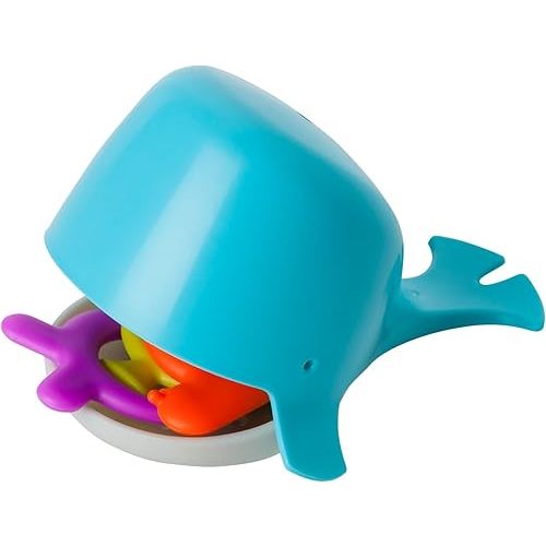 Boon Chomp Whale Bath Toy - Interactive Baby Bath Toys for Sensory Fun - Sensory Toddler Toys for Bath Time - Baby Gifts and Toddler Water Toys - Aqua - Ages 12 Months and Up