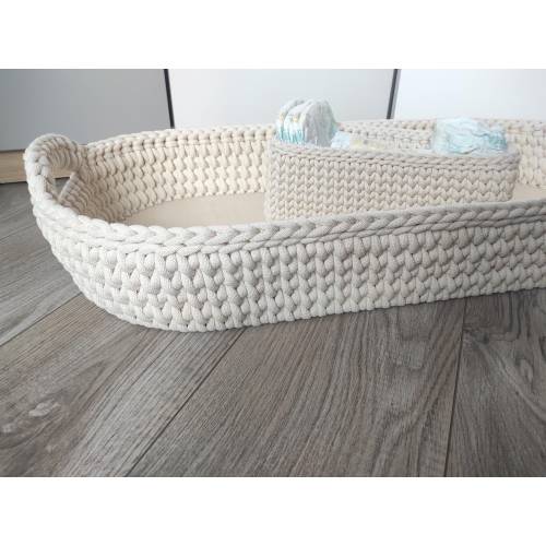 Cotton rope changing basket, baby changing table, shower gift idea, diapers organizer for babies, boho nursery decor