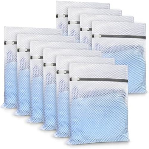 10-Pack Durable Honeycomb Mesh Laundry Bags for Delicates, 12 x 16 Inches